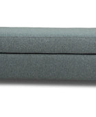 Small Euro ottoman in storm linen side view