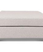 Large Euro ottoman in cream linen side view