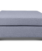 Large Euro ottoman in grey linen side view