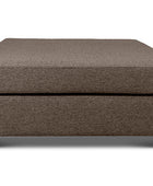 Large Euro ottoman in brown linen side view