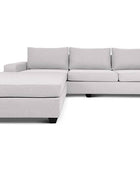 Euro four seater  L shape couch in white linen front view