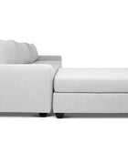 Euro four seater  L shape couch in white linen side view