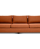 Euro four seater couch in baked clay linen front view