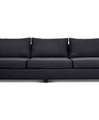 Euro four seater couch in charcoal linen front view