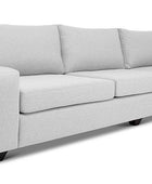 Euro four seater couch in white linen angled view