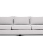 Euro four seater couch in white linen front view