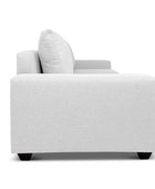 Euro four seater couch in white linen side view