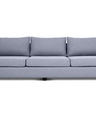 Euro four seater couch in grey linen front view