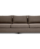 Euro four seater couch in brown linen front view