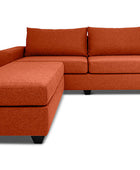 Euro three seater L shape couch in ginger linen front view