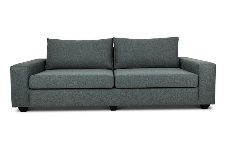 Euro three seater couch in storm linen front view