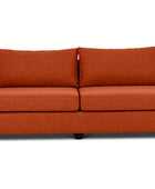 Euro three seater couch in ginger linen front view