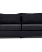Euro three seater couch in charcoal linen front view