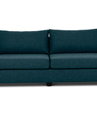 Euro three seater couch in midnight blue linen front view
