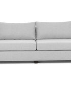 Euro three seater couch in white linen front view