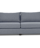 Euro three seater couch in grey linen front view