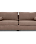 Euro three seater couch in dust brown suede front view