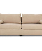 Euro three seater couch in sand suede front view