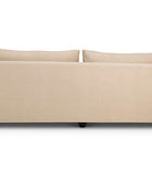 Euro three seater couch in sand suede back view