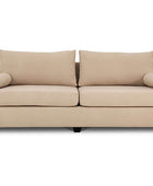 Euro three seater couch in sand suede front view