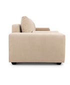 Euro three seater couch in sand suede side view