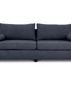 Euro three seater couch in slate grey suede front view