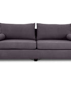 Euro three seater couch in taupe suede front view