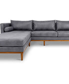 Harrison four seater L shape couch in paloma imitation leather front view