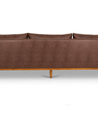 Harrison four seater L shape couch in sepia imitation leather back view