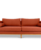 Harrison three seater couch in ginger linen front view