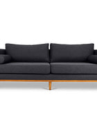 Harrison three seater couch in charcoal linen front view