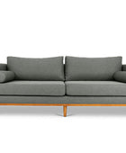 Harrison three seater couch in grey linen front view