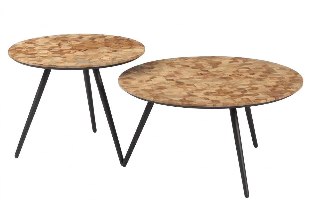 Jeffrey Coffee Tables – Reclaimed Teak Set of Two