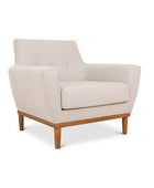 Jansen single seater couch cream linen angled view