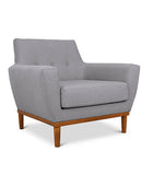 Jansen single seater couch grey linen angled view