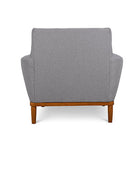 Jansen single seater couch grey linen back view