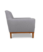 Jansen single seater couch grey linen side view