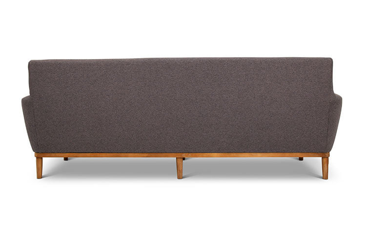 Jansen three seater L shape couch charcoal linen back view