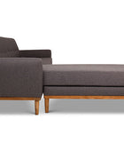 Jansen three seater L shape couch charcoal linen side view