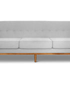 Jansen three seater couch cream linen front view