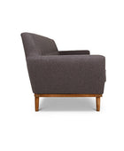 Jansen three seater couch charcoal linen side view