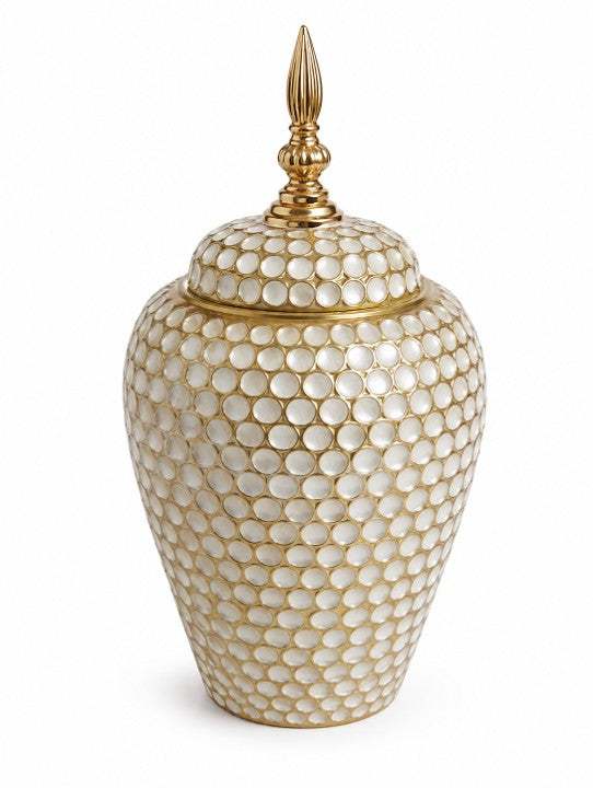 White and Gold Vase (CER 11-LW8207B)