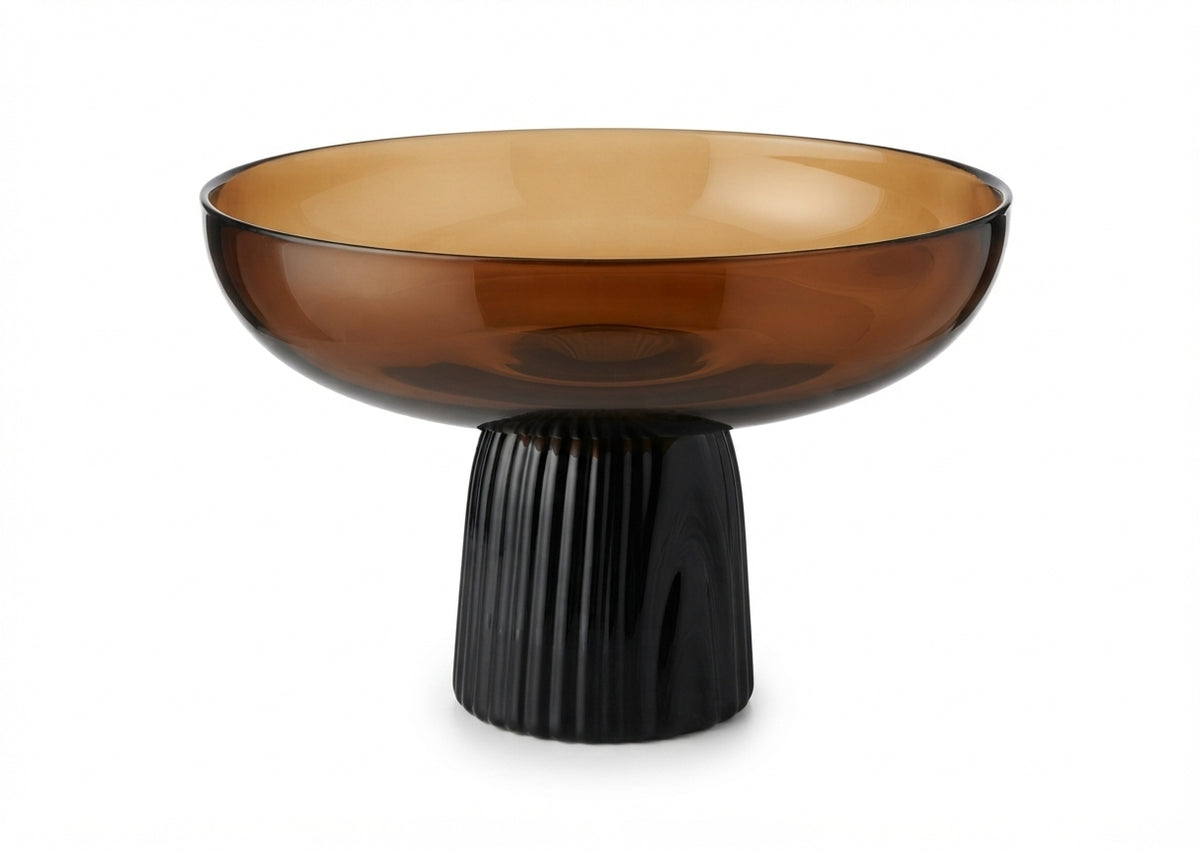 Brown Glass Bowl on Stand (GO-FC26065)