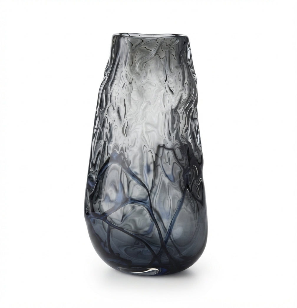 Large Smoked Grey Glass Vase (GO-FC26051)