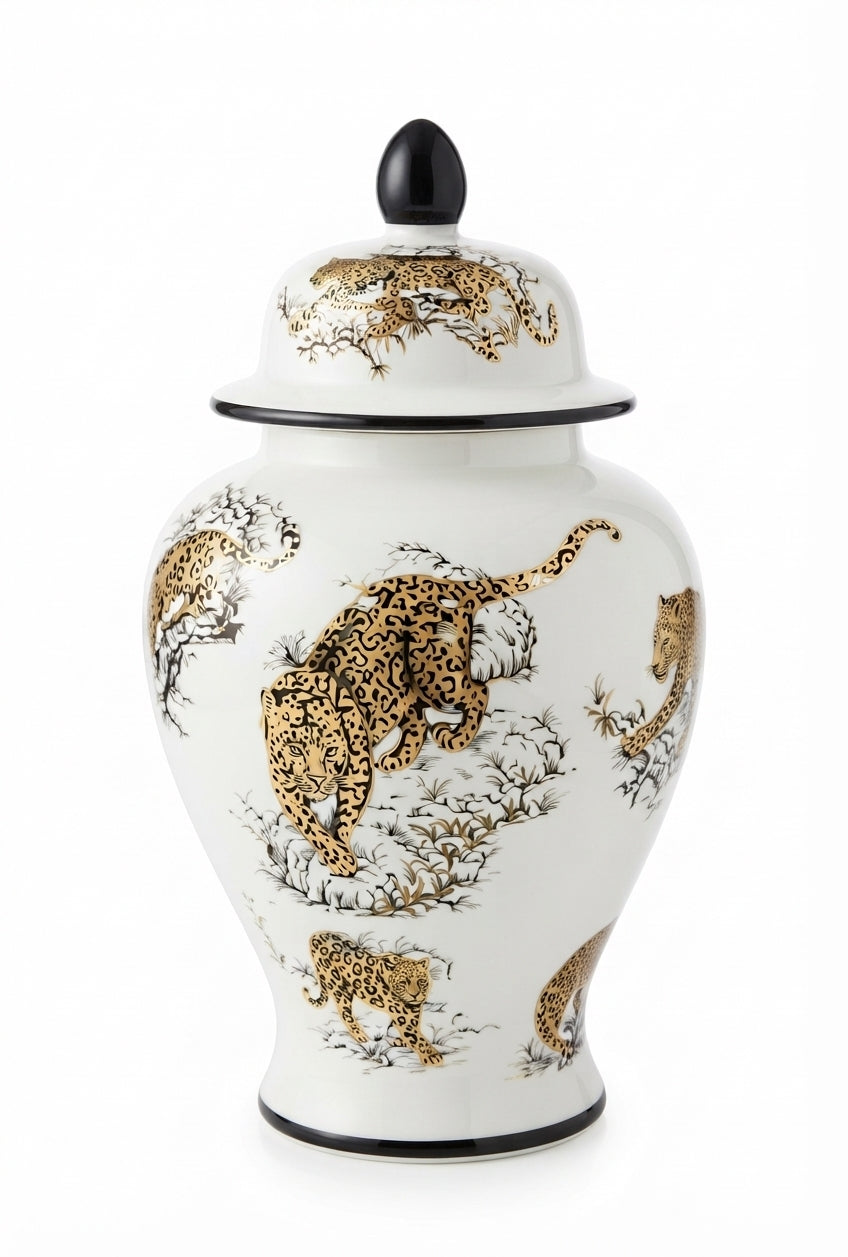 Large White Tiger Ginger Jar (CER-FC26003A)