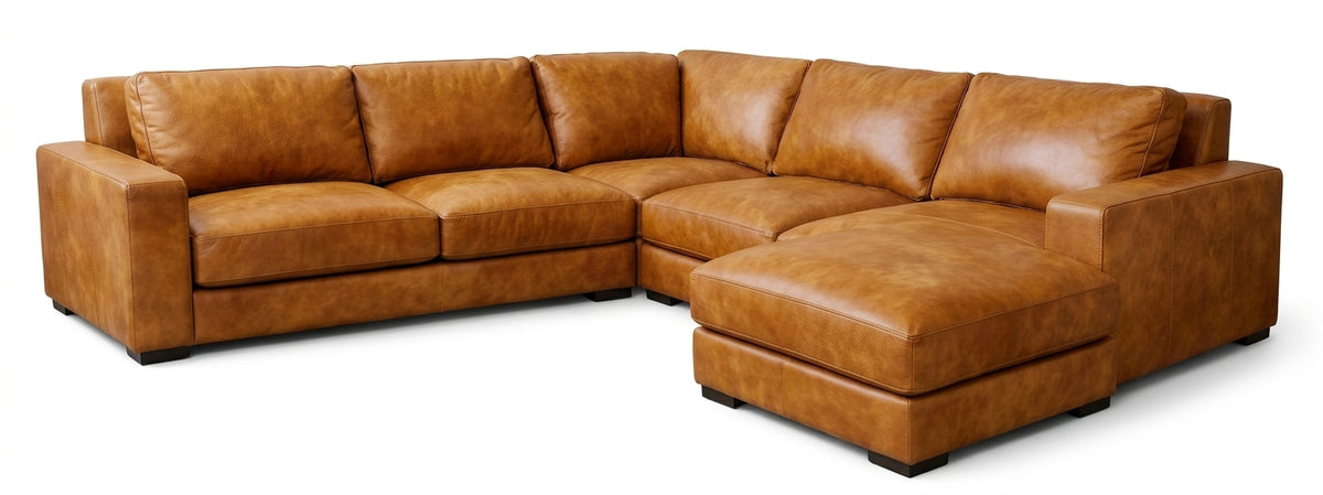 Zimbali Corner Daybed — Whisky Buffed Leather