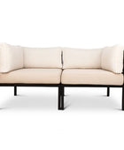 Two Lexi corner patio modules configured to make a double seater