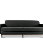 Oslo three seater couch in charcoal linen fabric front view
