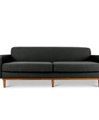 Oslo three seater couch in charcoal linen fabric front view