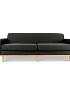 Oslo three seater couch in charcoal linen fabric front view